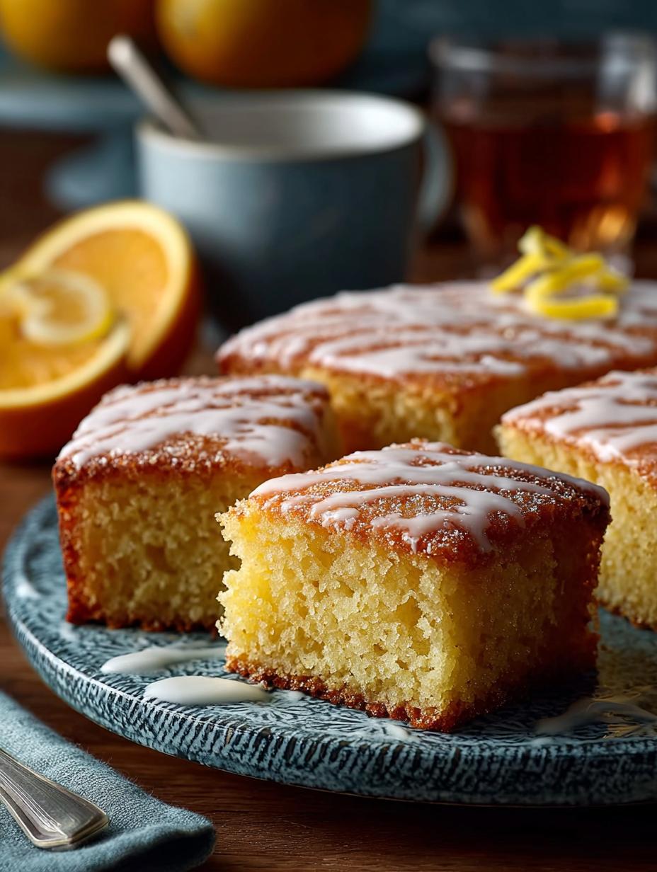 Delicious slice of Mary Berry Spiced Orange cake served with a scoop of ice cream