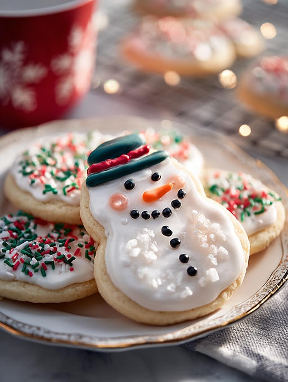 Delightful Melted Snowman Sugar Cookies for Winter Fun - Melted Snowman Sugar Cookies - main visual representation
