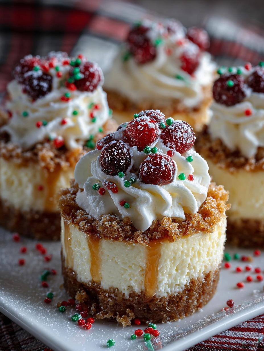 Mini Christmas Cheesecakes: 12 Festive Bites of Joy - Mini Christmas Cheesecakes - main visual representation