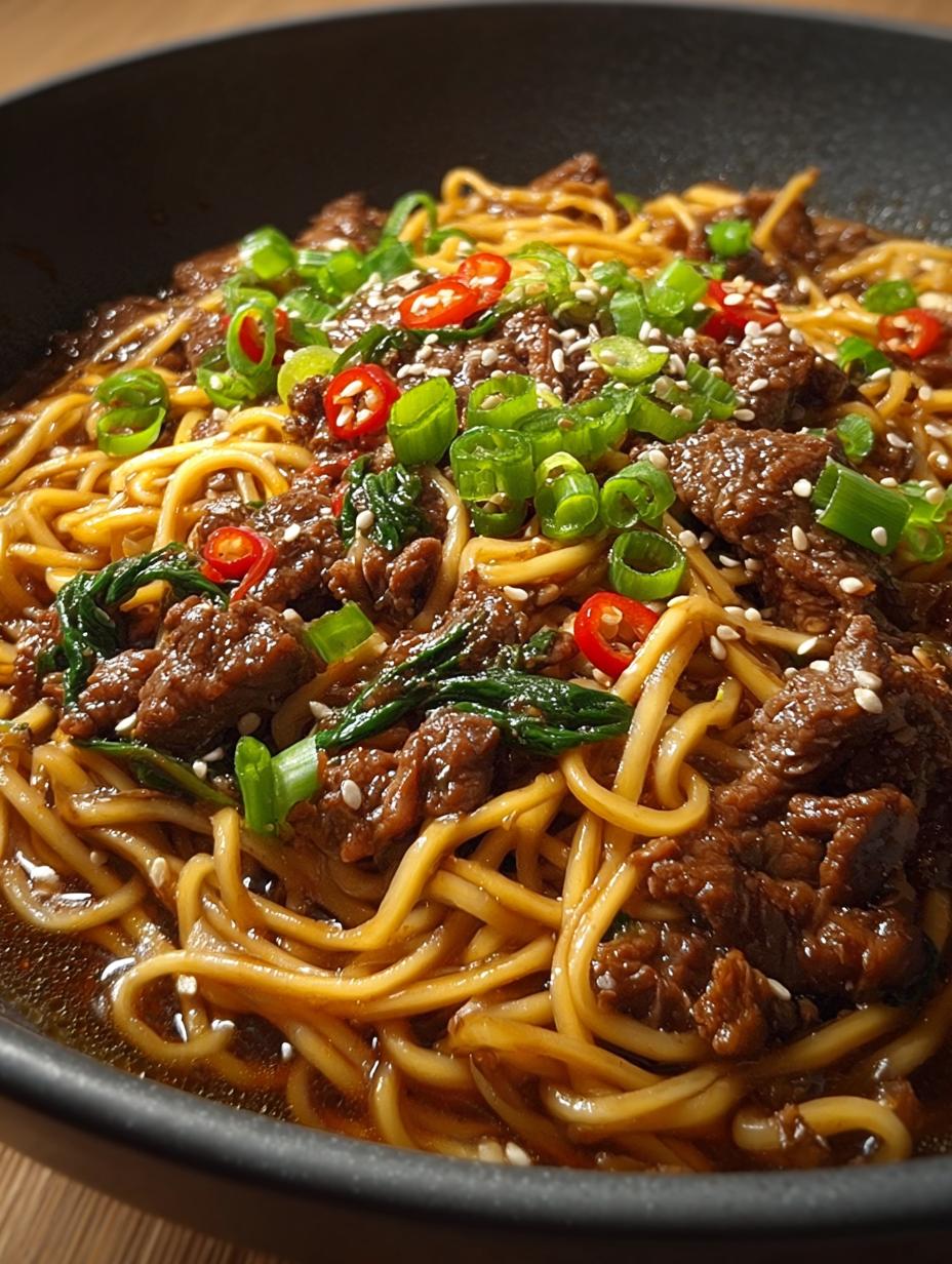 Delicious Mongolian Beef Noodles for Quick Dinners - Mongolian Beef Noodles - main visual representation