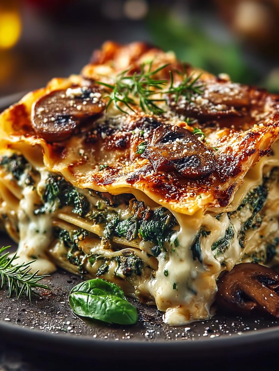 Delicious Mushroom Spinach Lasagna for Cozy Nights - Mushroom Spinach Lasagna - additional detail