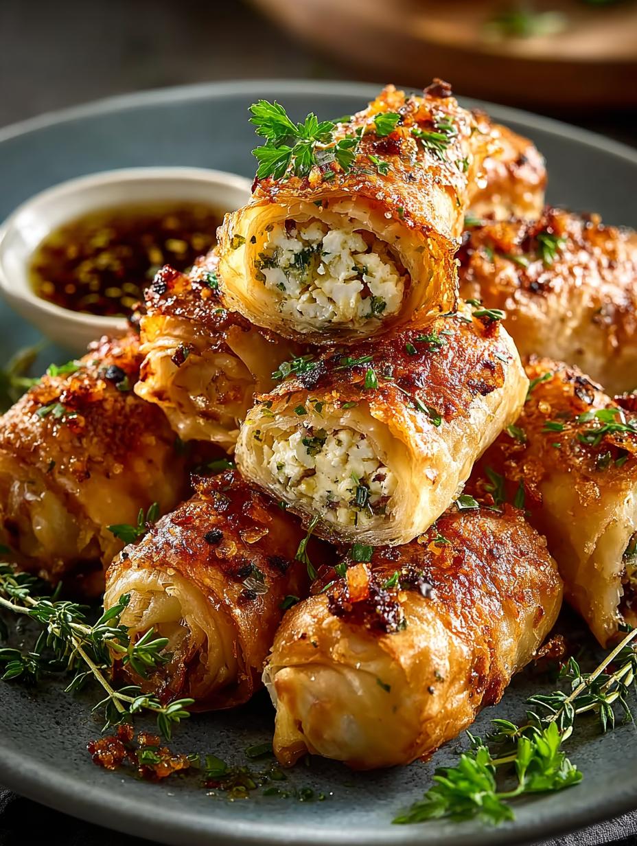 Delicious Oven Fried Feta Rolls with Chili Honey 5 Delicious Oven Fried Feta Rolls with Chili Honey - Oven Fried Feta Rolls - additional detail