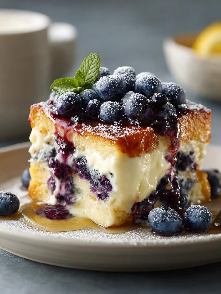 Overnight Blueberry Lemon French Toast Casserole Magic - Overnight Blueberry Lemon French - additional detail