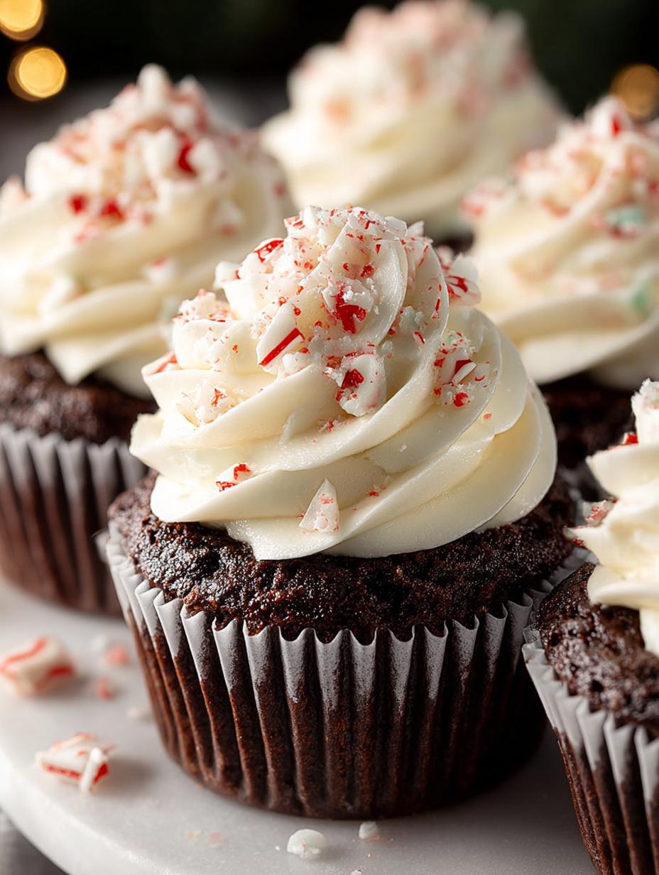 Delicious Peppermint Bark Cupcakes for the Holidays - Peppermint Bark Cupcakes - main visual representation