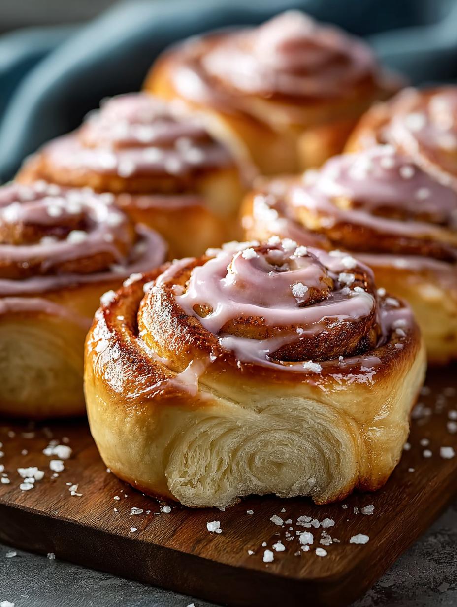 Delicious Pink Cinnamon Rolls with Cream Cheese Frosting - Pink Cinnamon Rolls - additional detail
