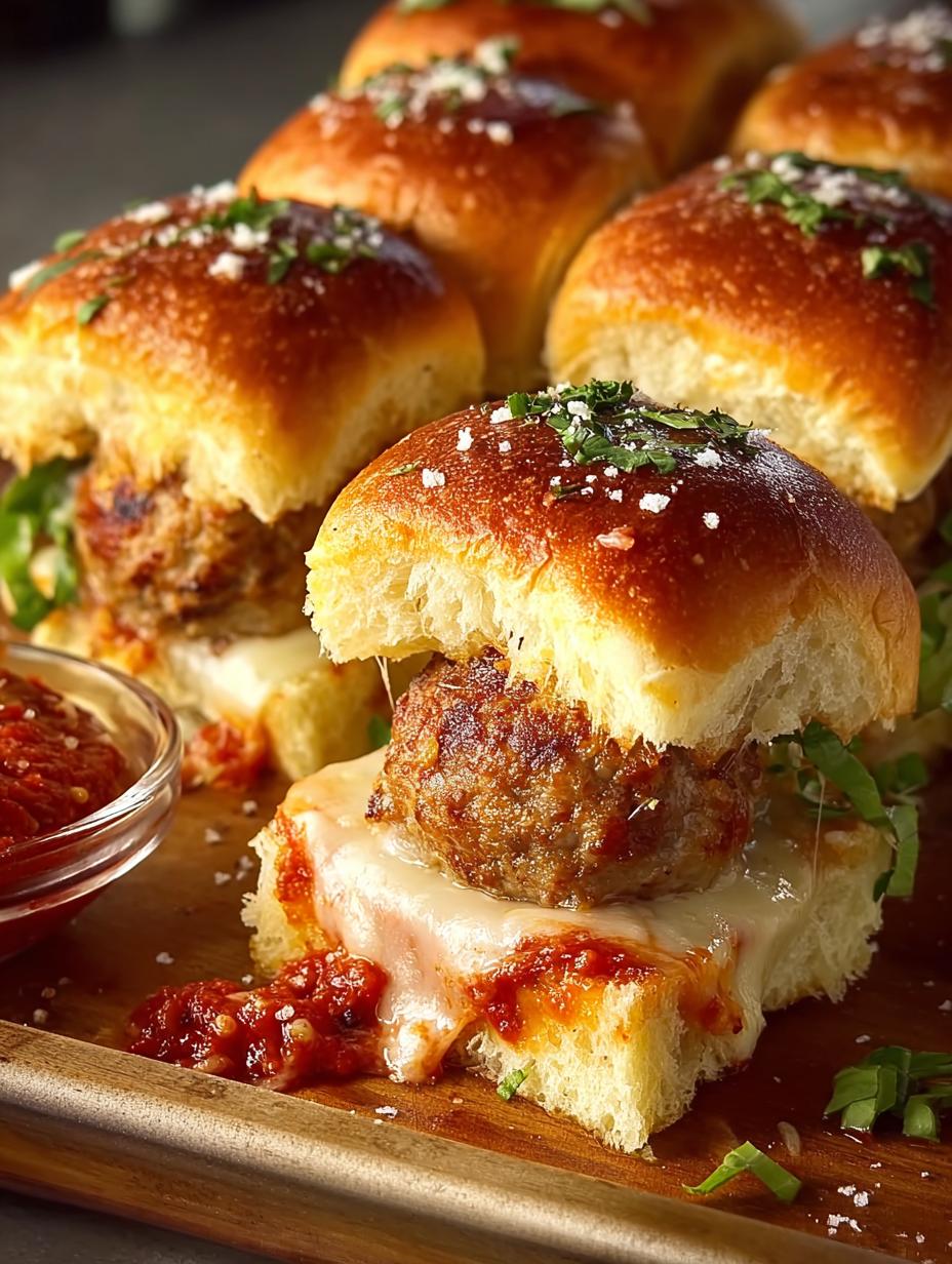 Pull Apart Meatball Sliders with Garlic Parmesan Butter - Pull Apart Meatball Sliders - additional detail