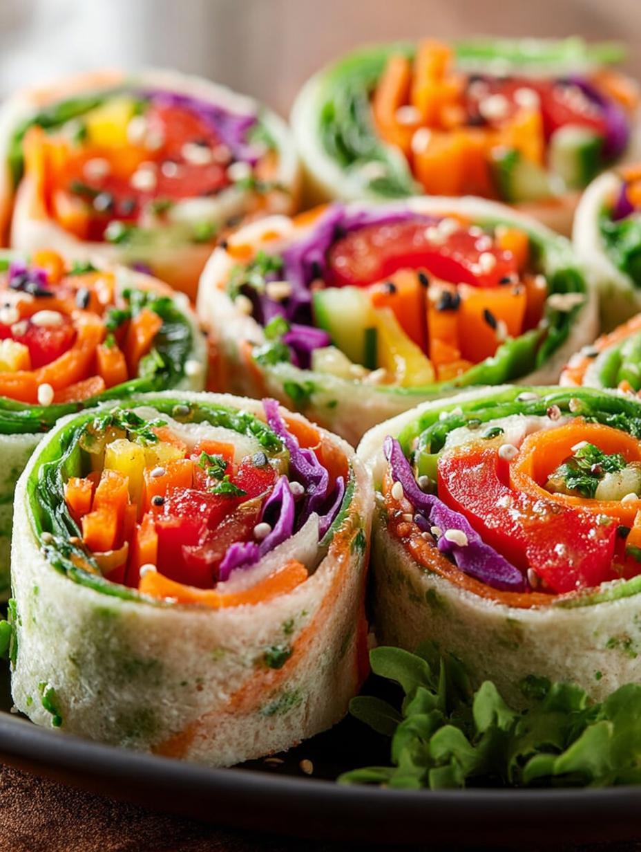 Rainbow Veggie Pinwheels