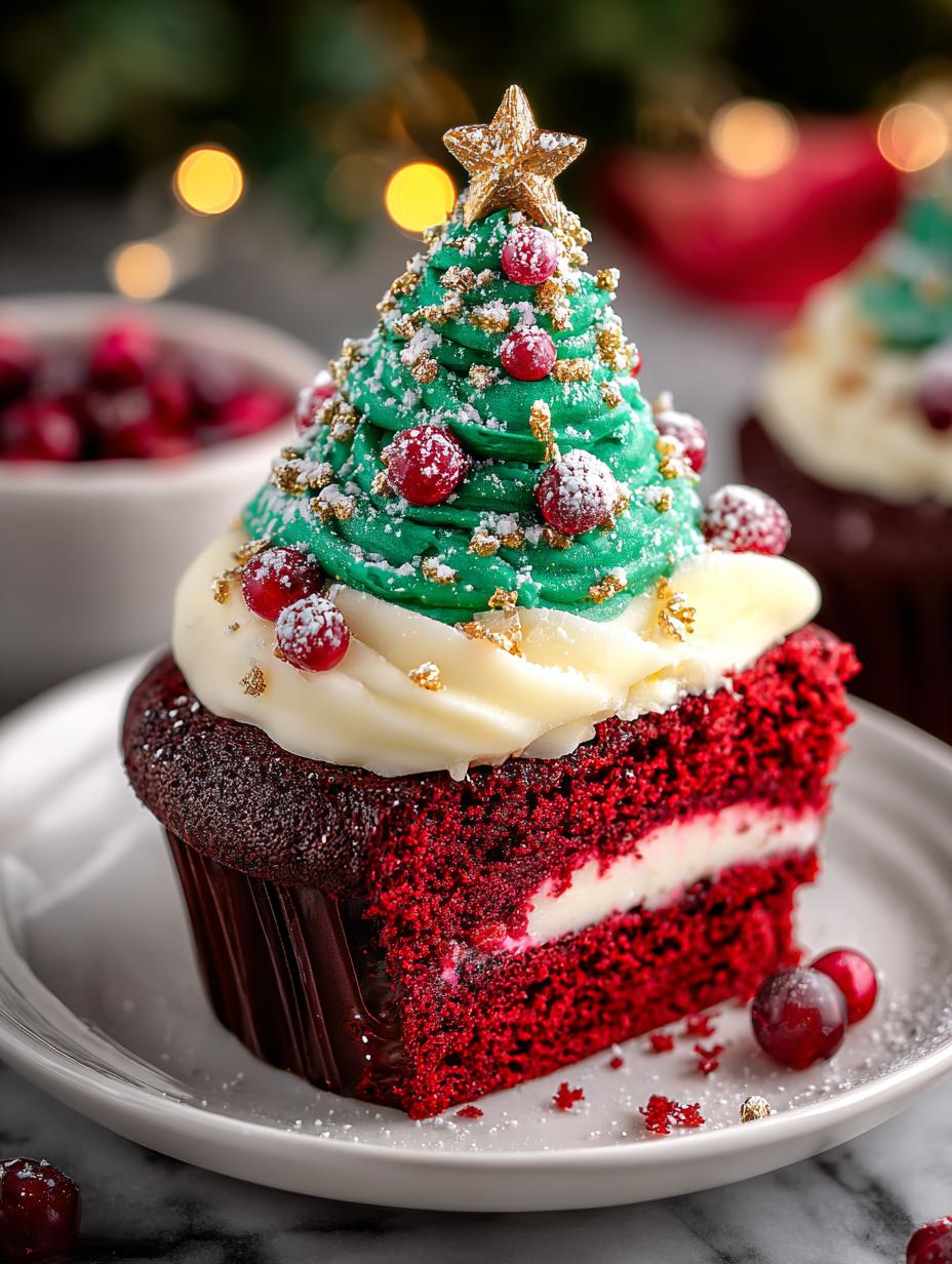 Red Velvet Christmas Tree: 12 Festive Cupcake Ideas - Red Velvet Christmas Tree - main visual representation