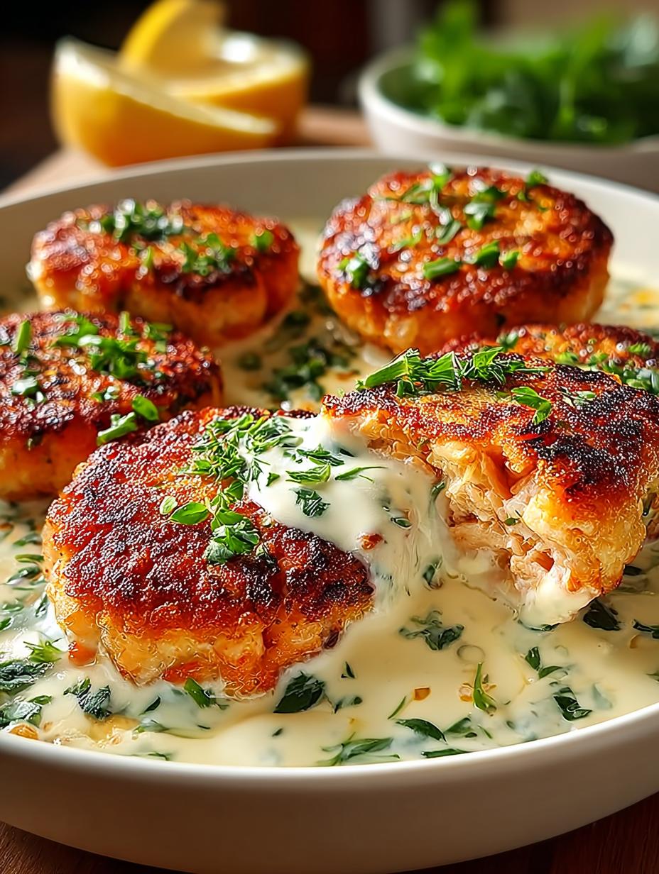 Salmon Patties with Creamy