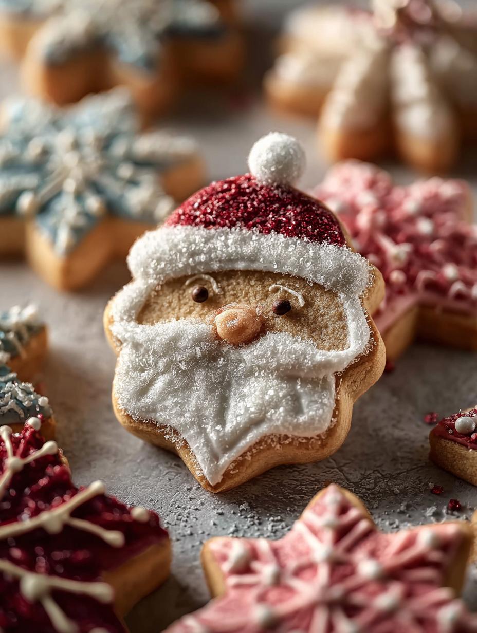 Santa Clause Cookies with Festive Vanilla Frosting Recipe - Santa Clause Cookies with - additional detail