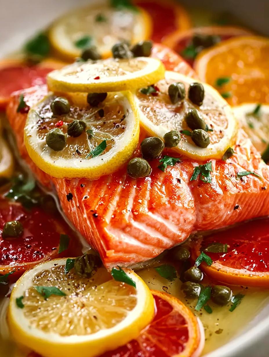 Slow Roasted Salmon with Citrus and Capers for Gourmet Flavor - Slow Roasted Salmon with - additional detail