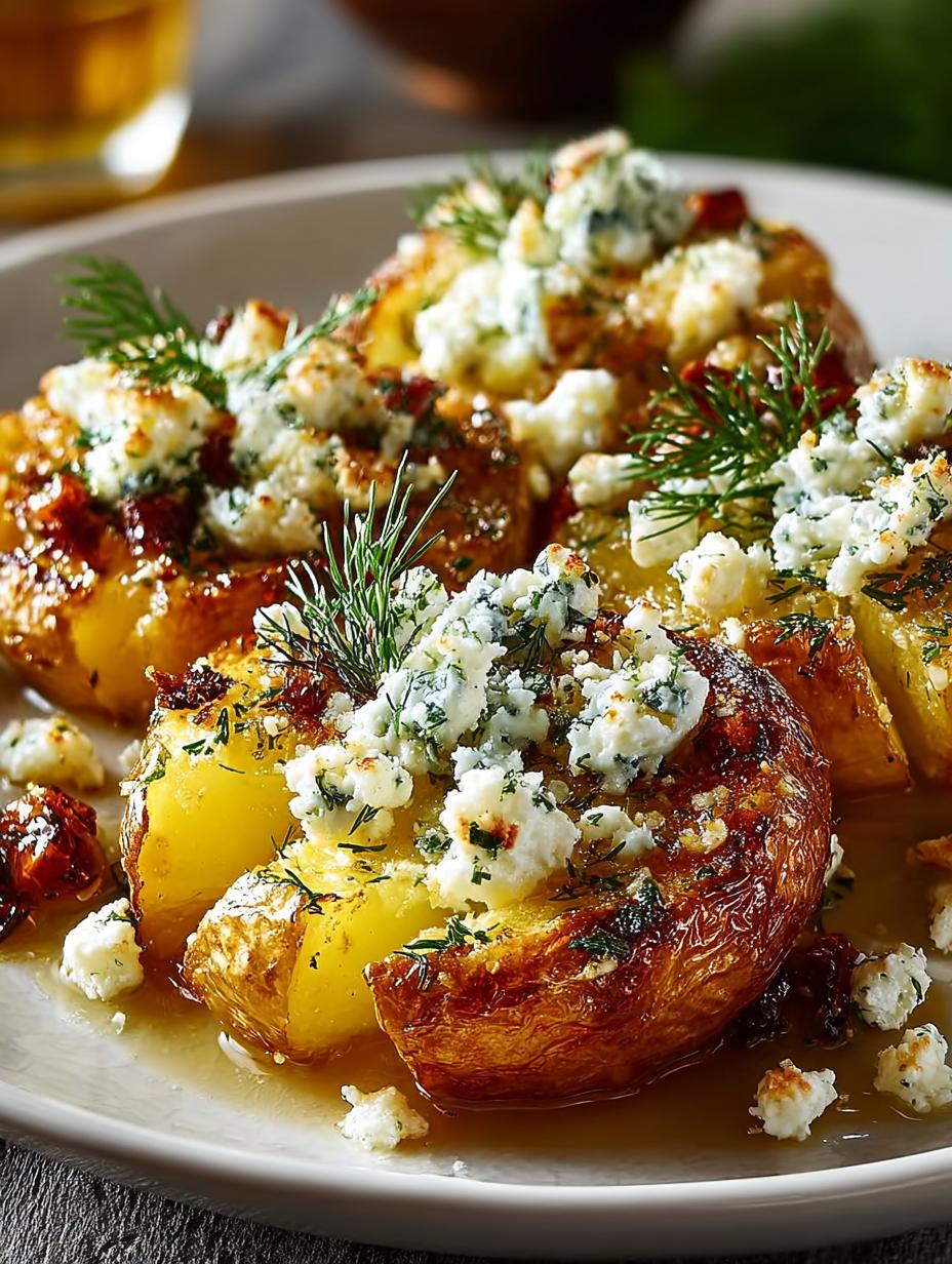 Smashed Potatoes with Feta