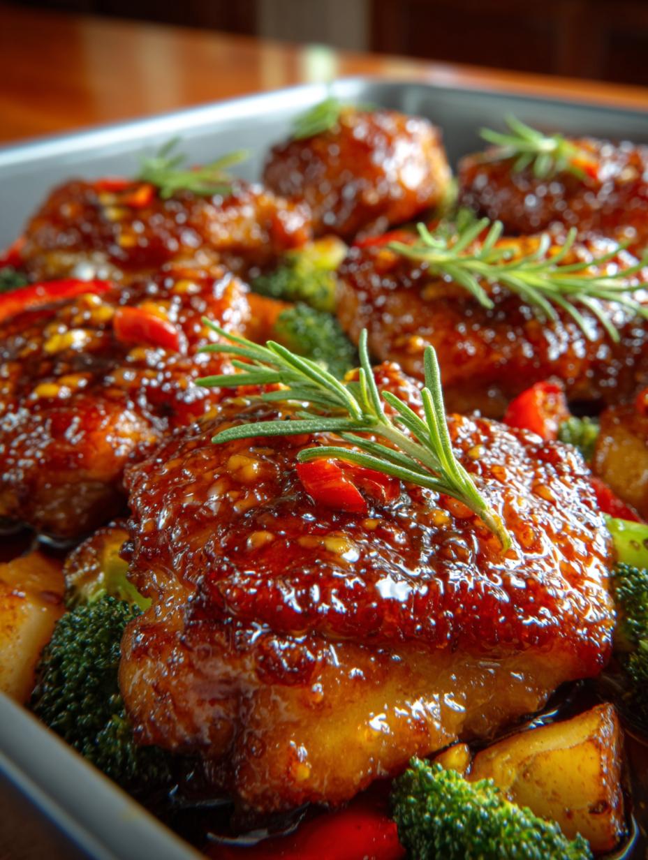 Sticky Sweet Honey Garlic Chicken with Veggies - Sticky Sweet Honey Garlic - main visual representation