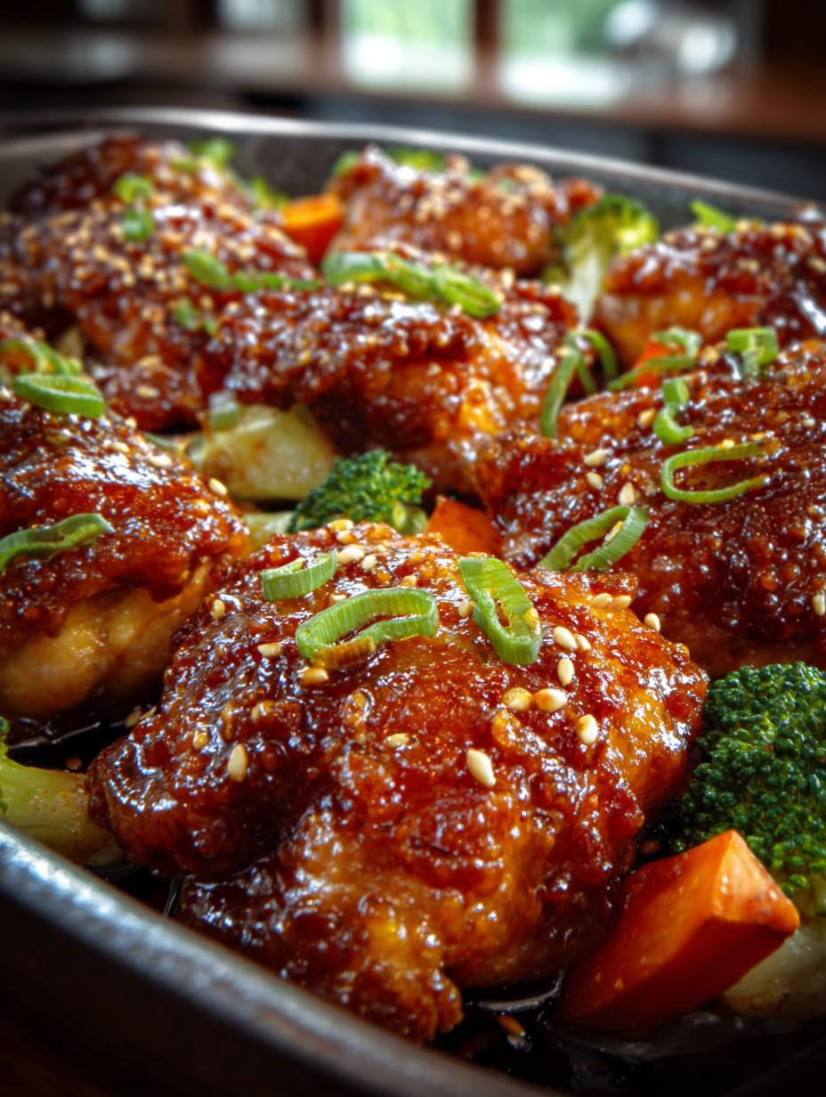Sticky Sweet Honey Garlic Chicken with Veggies - Sticky Sweet Honey Garlic - additional detail
