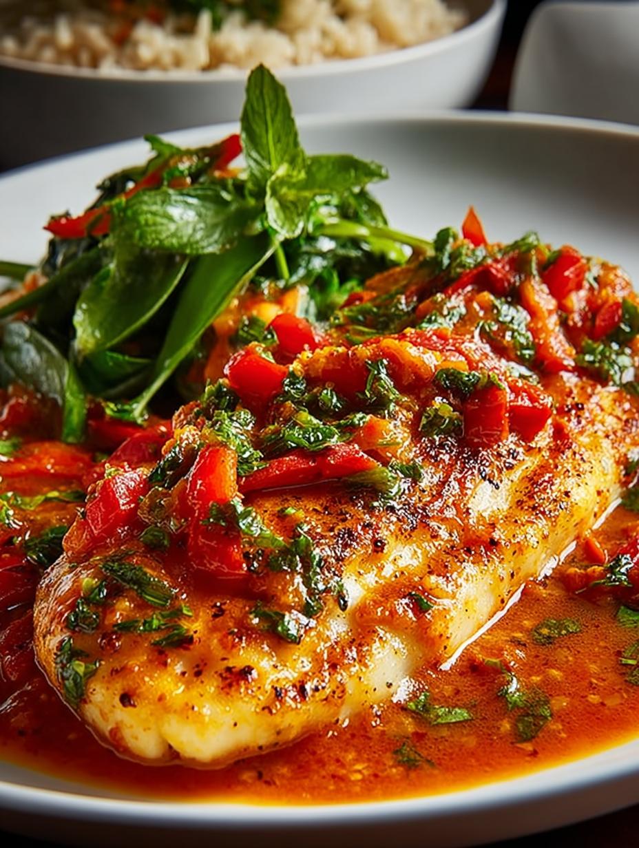 Tilapia Roasted Pepper Sauce