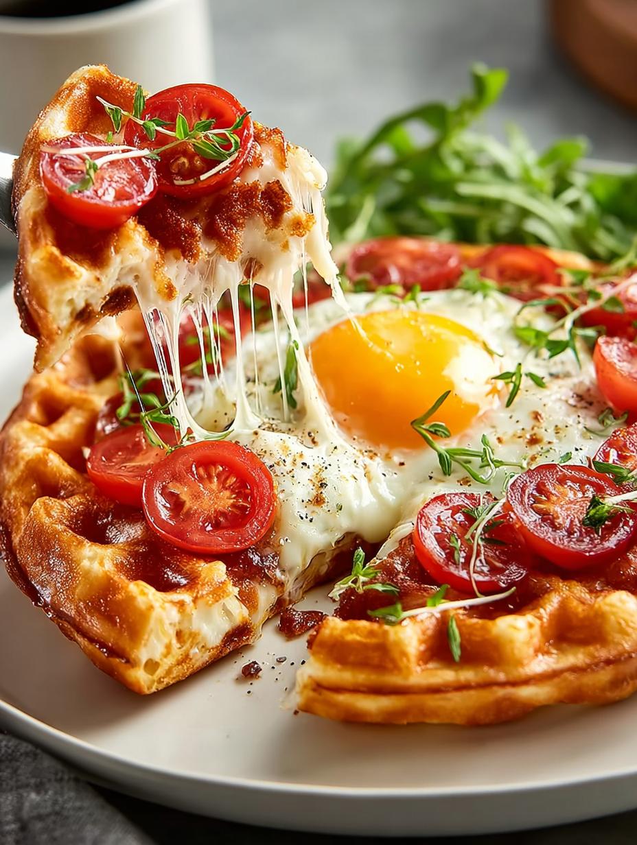Waffle Breakfast Pizzas