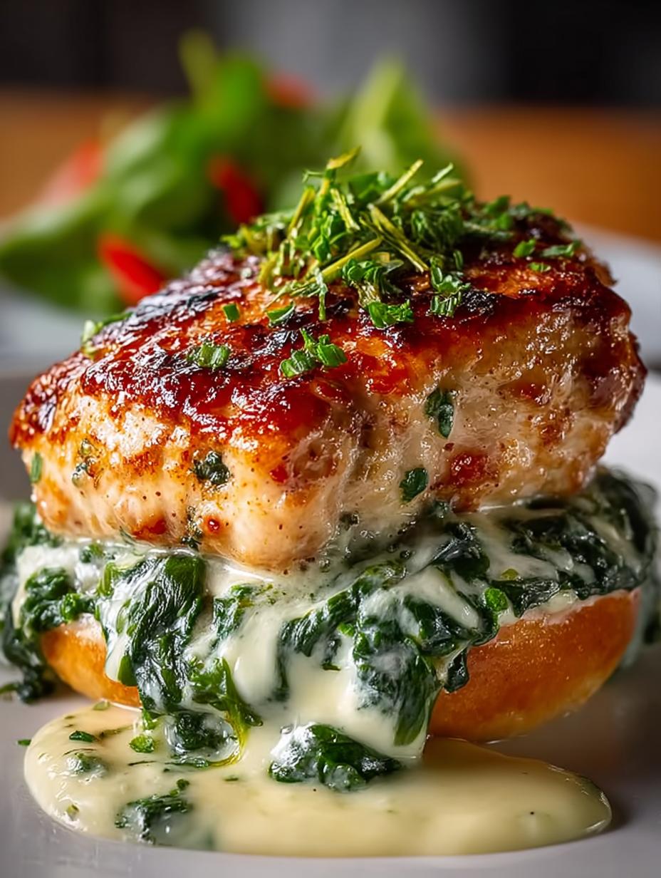 White Cheddar Spinach Chicken: 4 Healthy Burger Recipes 4 White Cheddar Spinach Chicken: 4 Healthy Burger Recipes - White Cheddar Spinach Chicken - main visual representation