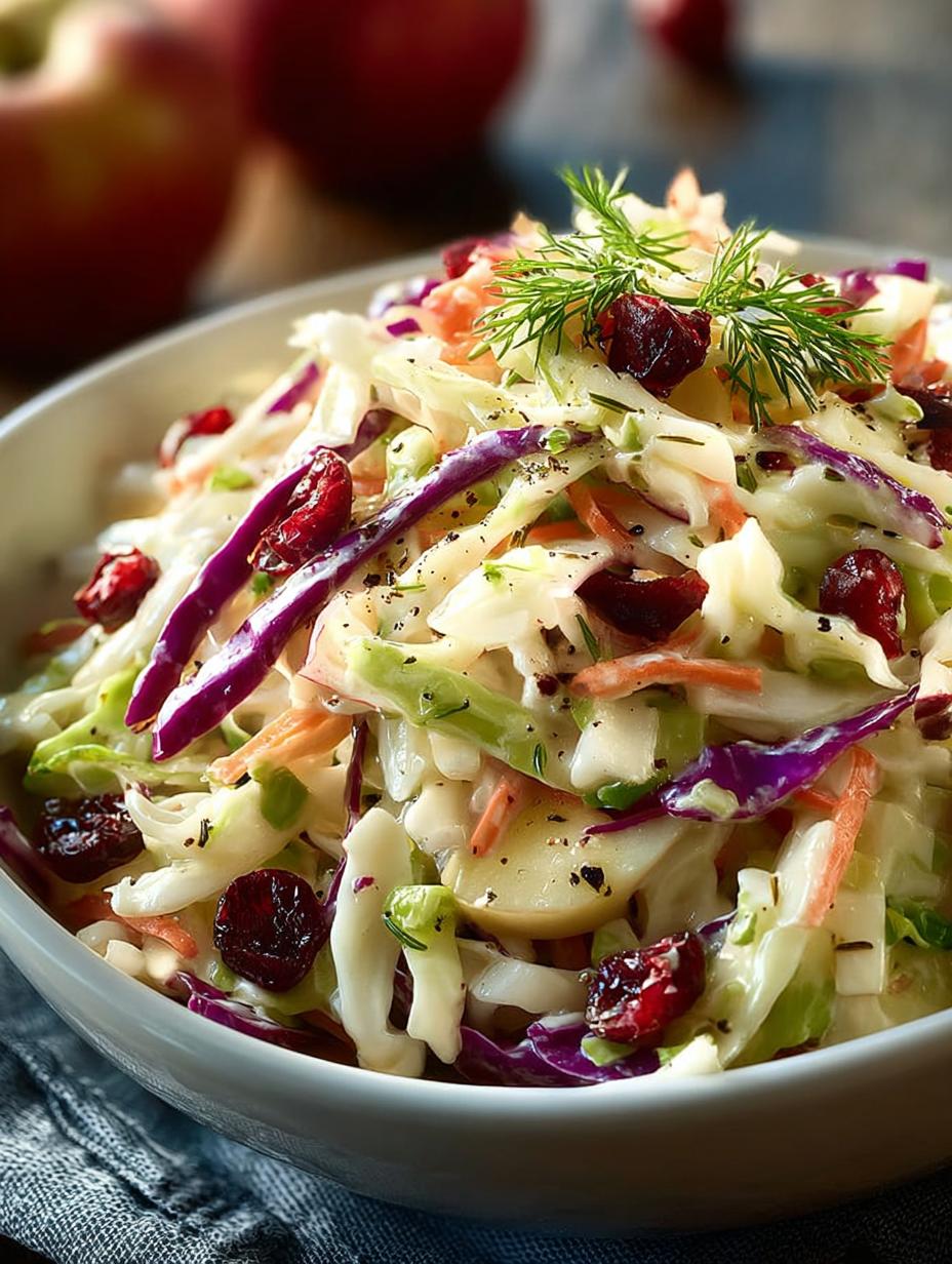 Apple Cranberry Coleslaw: 7 Reasons to Love This Salad 4 Apple Cranberry Coleslaw: 7 Reasons to Love This Salad - Apple Cranberry Coleslaw - main visual representation