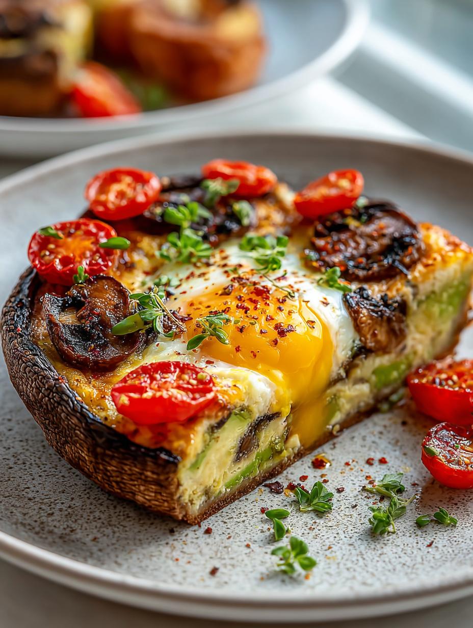 Delicious Avocado Egg Stuffed Portobello Delight - Avocado Egg Stuffed Portobello - main visual representation