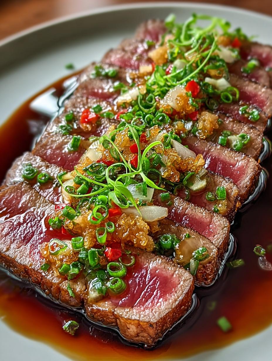 Beef Tataki with Garlic
