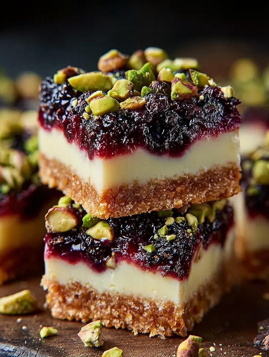Blackberry Pistachio Dream Bars