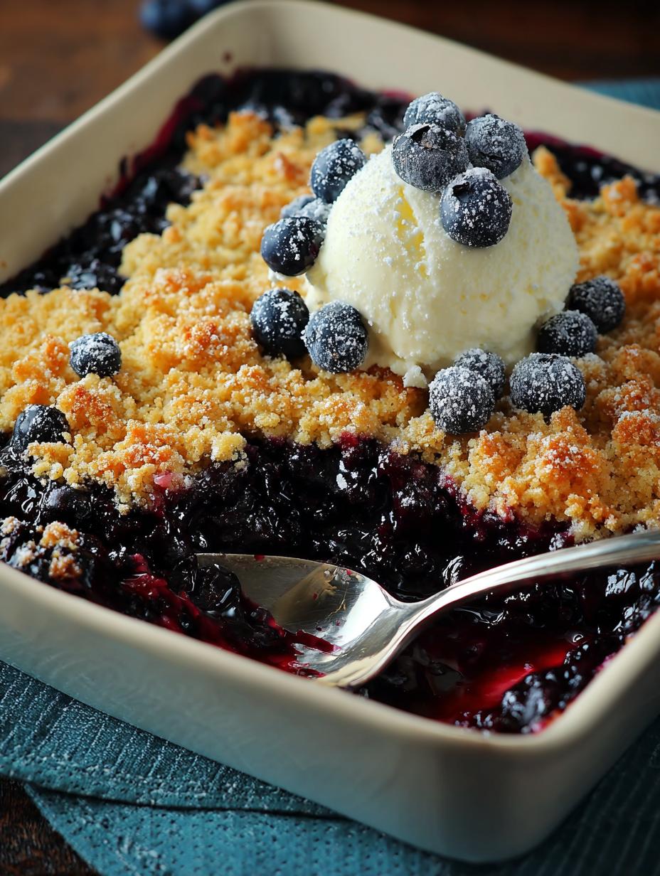 Delicious Blueberry Cobbler with Cake in 5 Steps - Blueberry Cobbler with Cake - additional detail