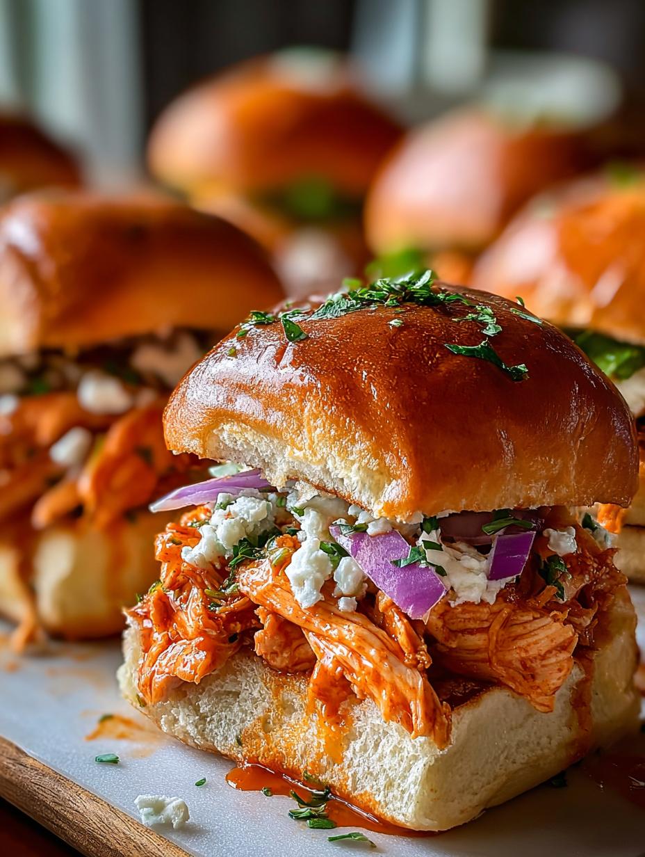 Delicious Buffalo Chicken Sliders for Game Day - Buffalo Chicken Sliders - additional detail