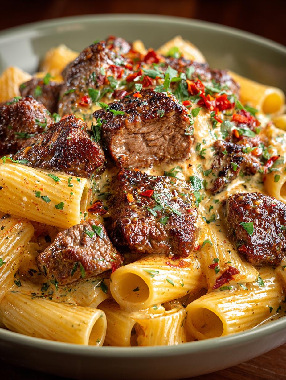 Cajun Steak Tips Cheesy