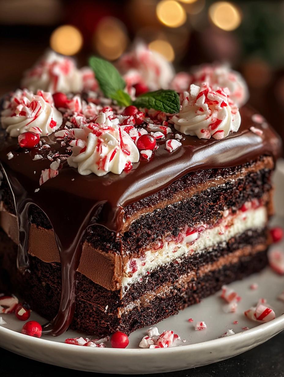 Candy Cane Chocolate Cake