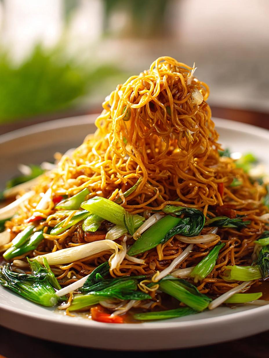 Delicious Cantonese Chow Mein with Beef & Veggies - Cantonese Chow Mein with - main visual representation