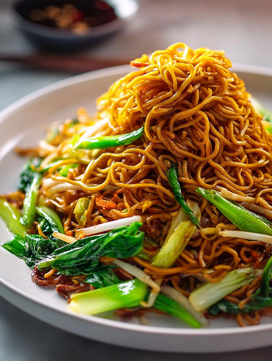 Delicious Cantonese Chow Mein with Beef & Veggies - Cantonese Chow Mein with - additional detail