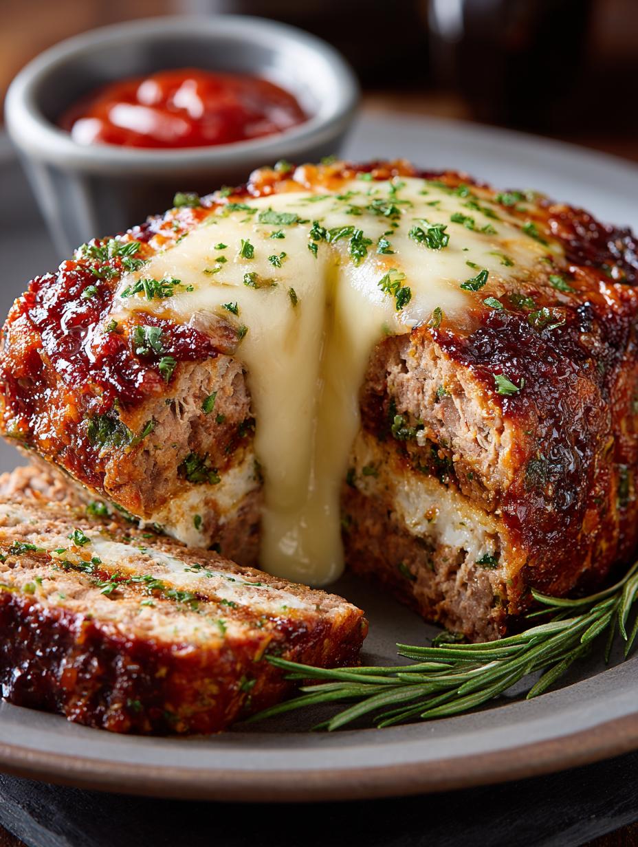 Cheese Stuffed Meatloaf Melty