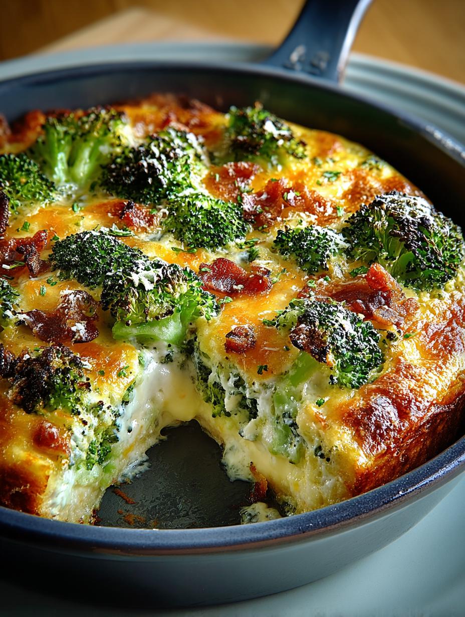 Delicious Cheesy Broccoli Skillet served in a bowl