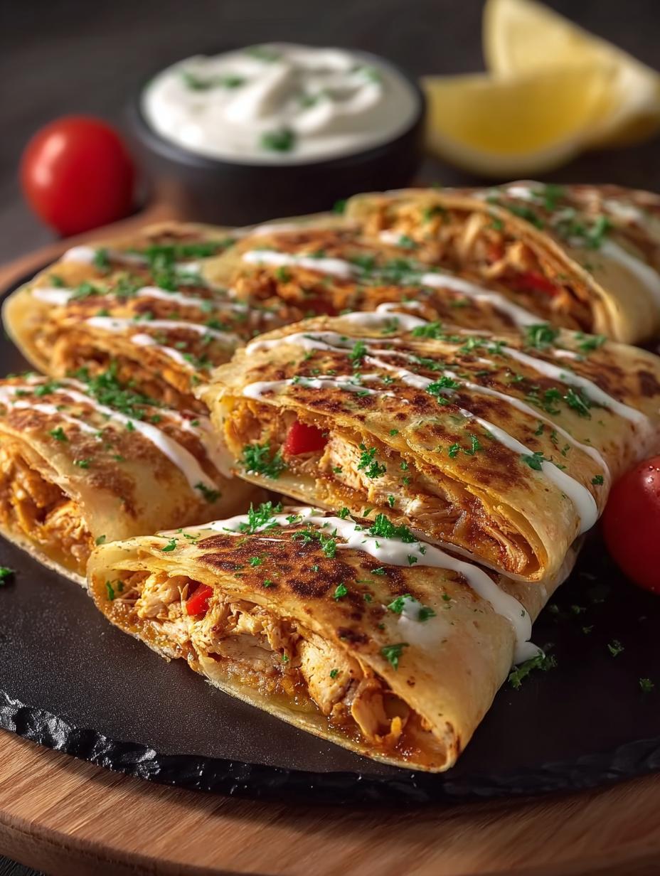 Delicious Chicken Crepes Shawarma with Creamy Sauce Delight - Chicken Crepes Shawarma with - additional detail