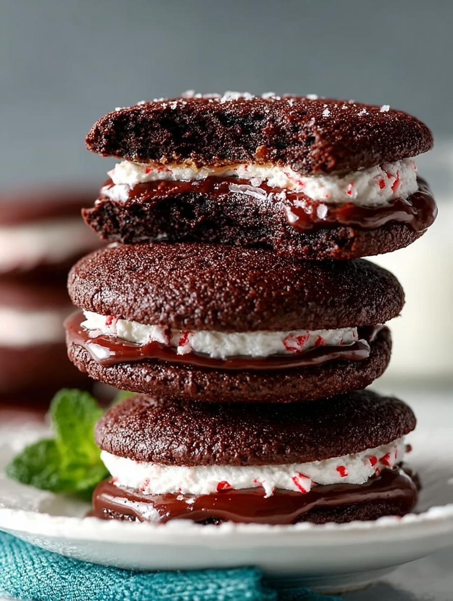 Chocolate Peppermint Sandwich Cookies