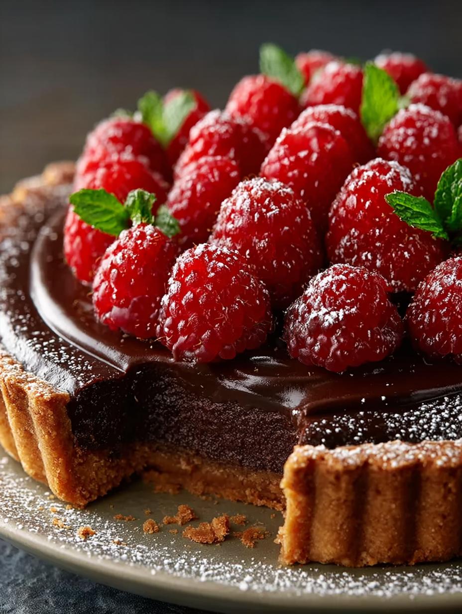 Chocolate Raspberry Tart Decadent