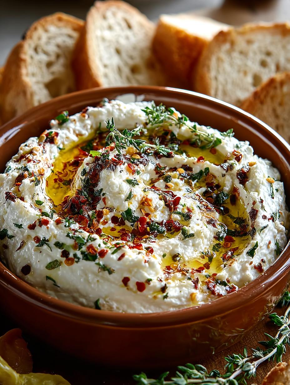 Classy Spicy Ricotta Dip with Hot Honey Delight - Classy Spicy Ricotta Dip - main visual representation
