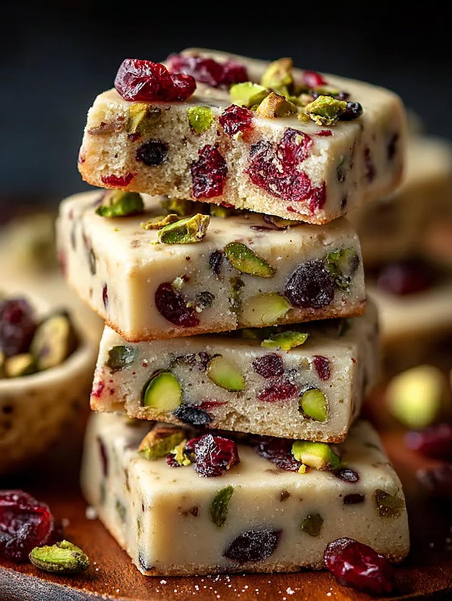 Cranberry Pistachio Shortbread Cookies