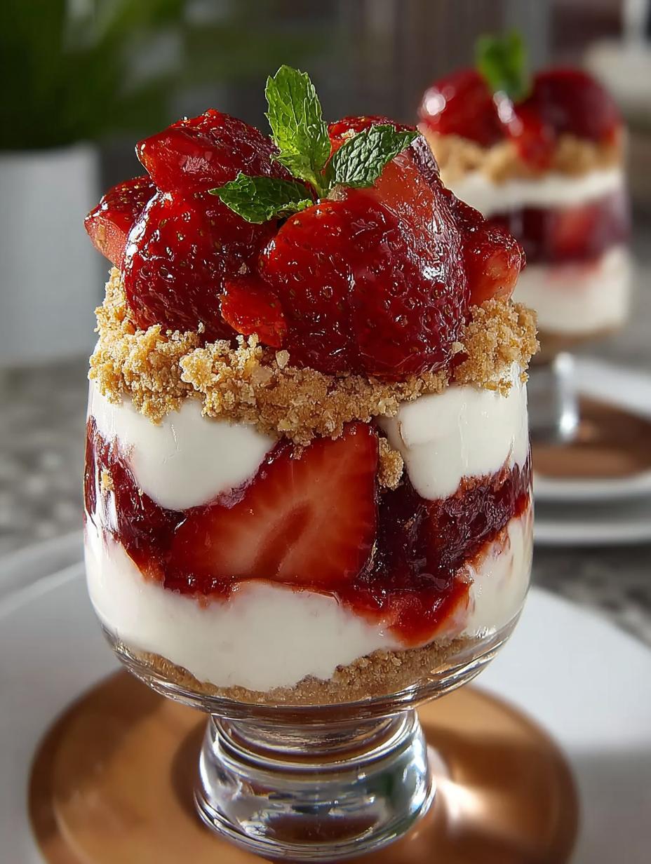 Creamy Strawberry Cheesecake Parfaits