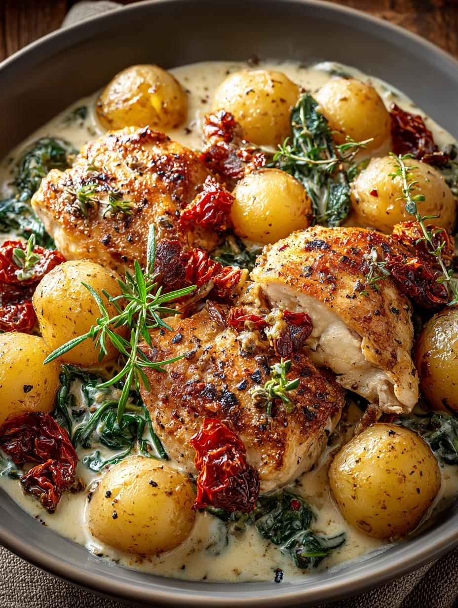 Creamy Tuscan Chicken Potatoes: 5 Reasons to Love It - Creamy Tuscan Chicken Potatoes - main visual representation