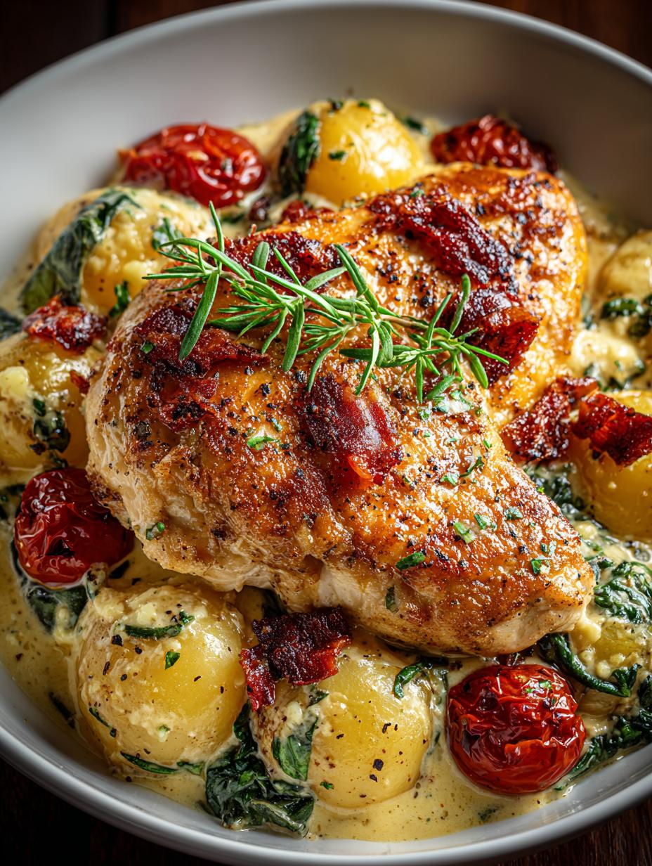 Creamy Tuscan Chicken Potatoes