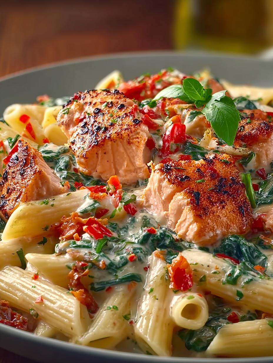 Creamy Tuscan Salmon Penne