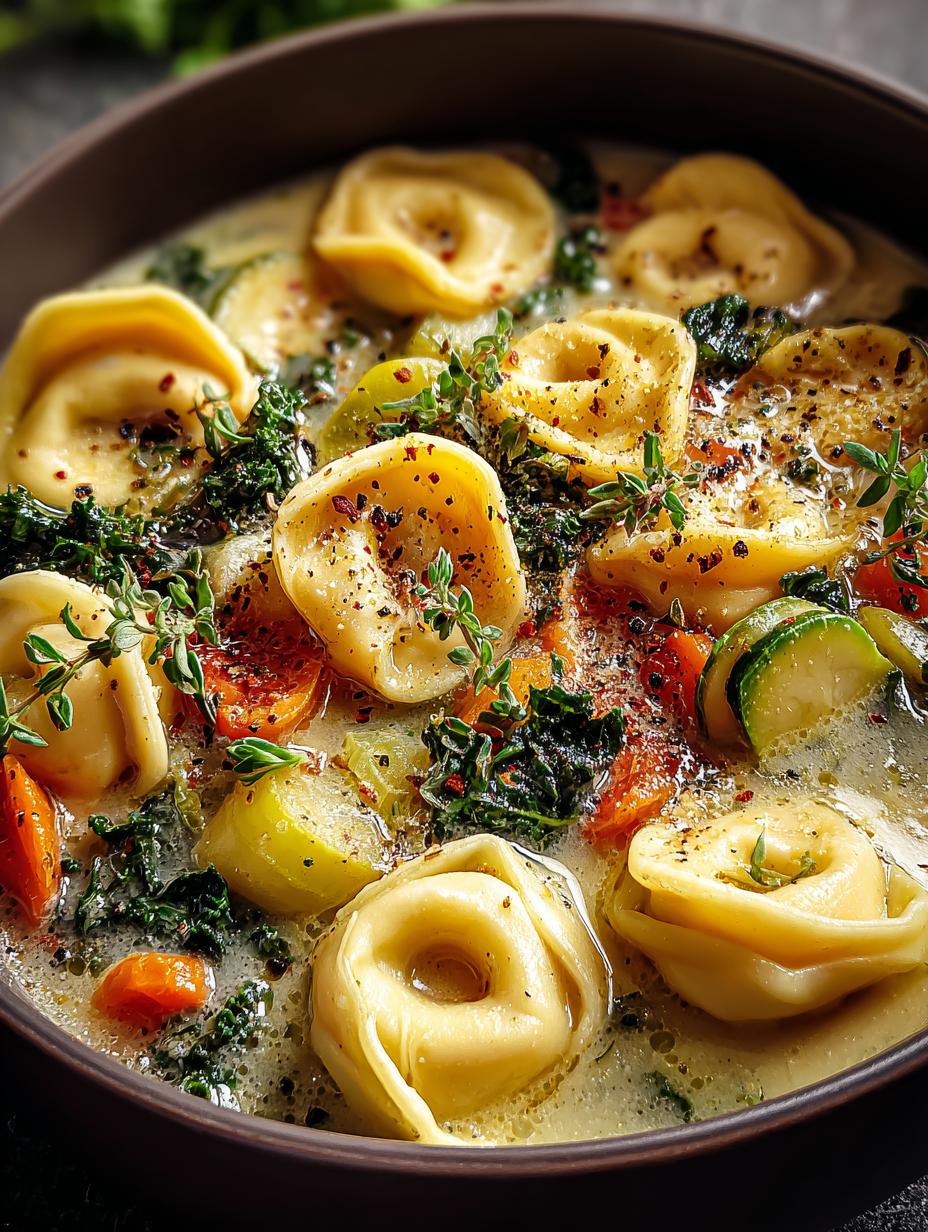 Creamy Vegetarian Tortellini Soup