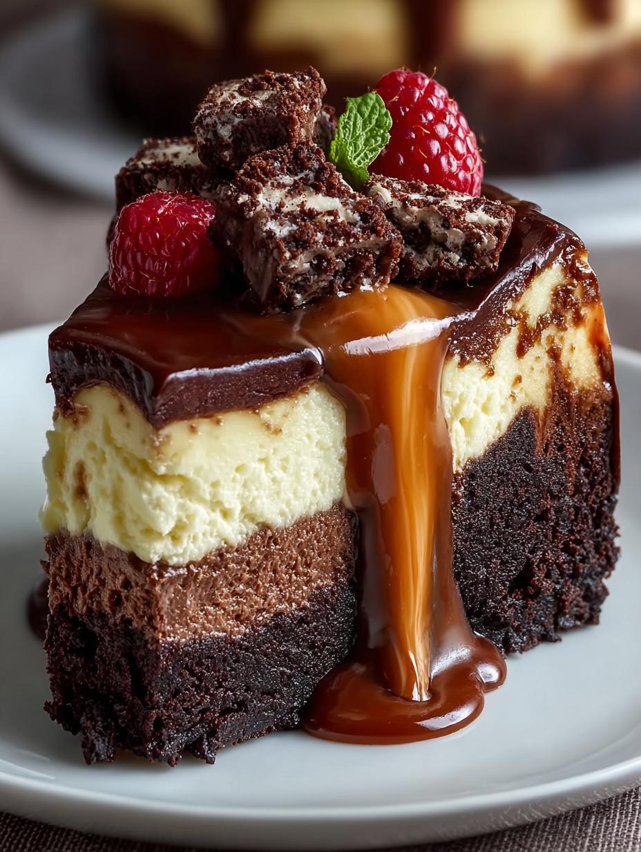 Decadent Brownie Cheesecake You