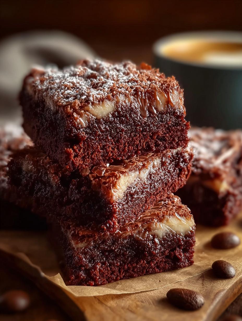 Decadent Irish Coffee Brownies with Coffee Frosting - Decadent Irish Coffee Brownies - additional detail