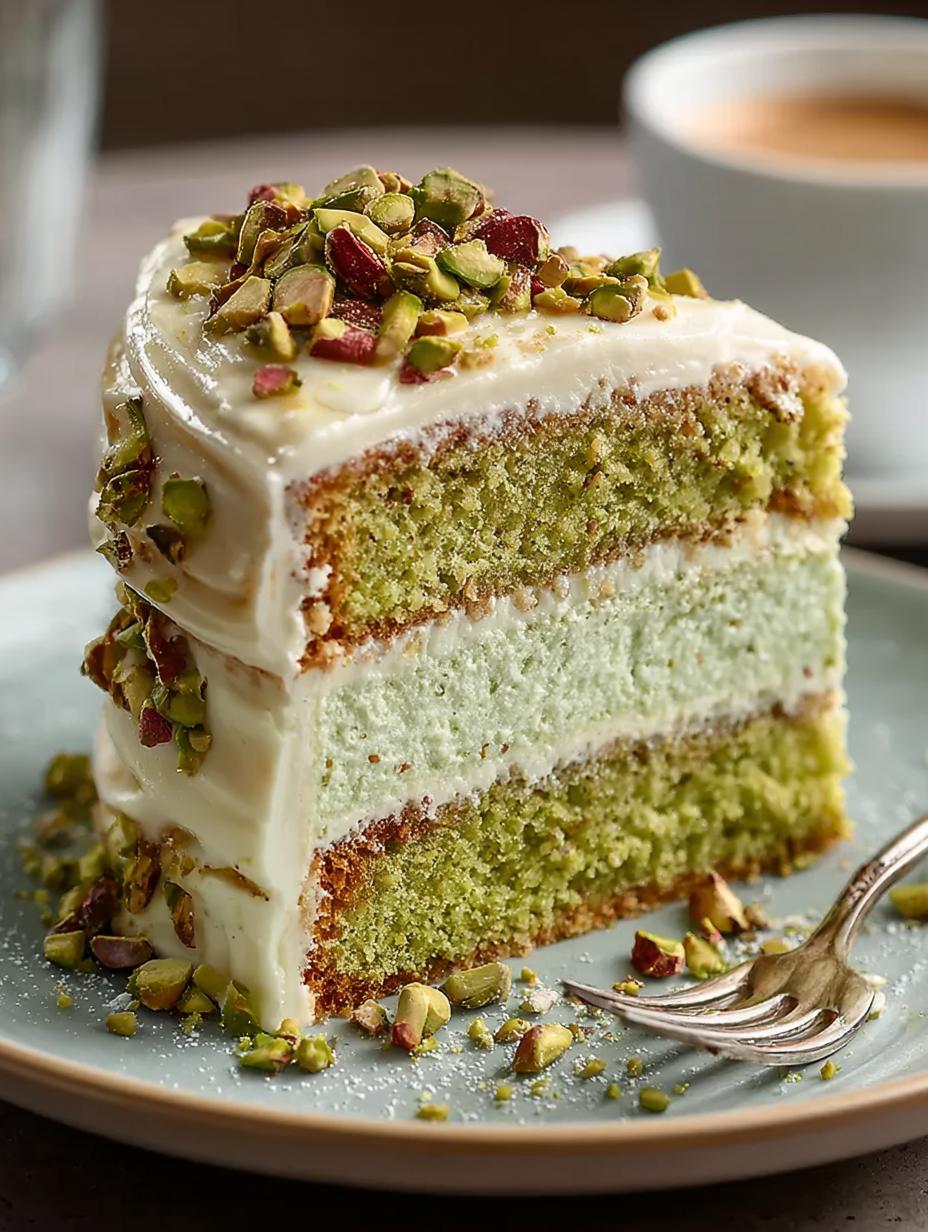 Delightful Pistachio Cream Cake: 7 Layers of Nutty Bliss - Delightful Pistachio Cream Cake - main visual representation