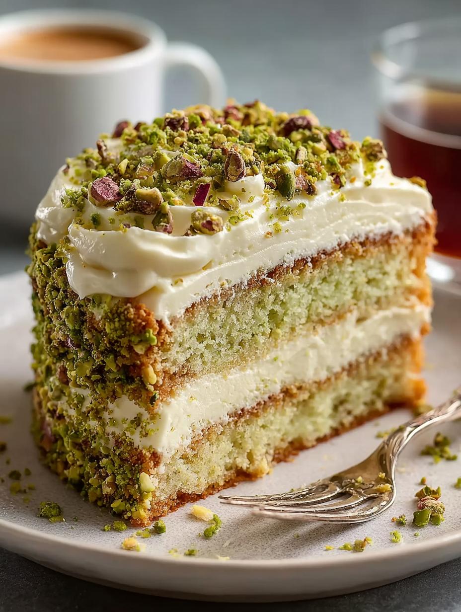 Delightful Pistachio Cream Cake: 7 Layers of Nutty Bliss - Delightful Pistachio Cream Cake - additional detail