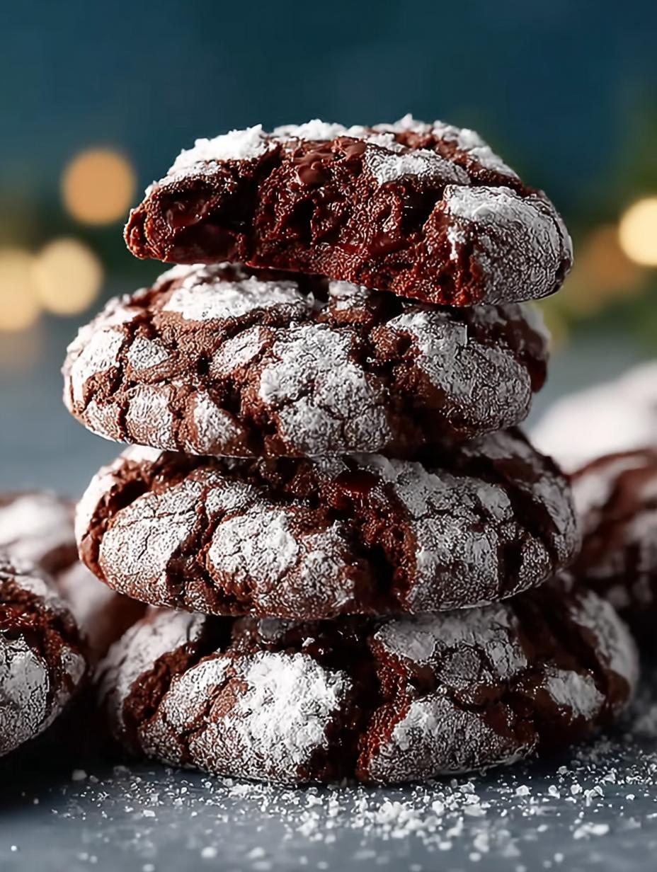 Double Chocolate Crinkle Cookies