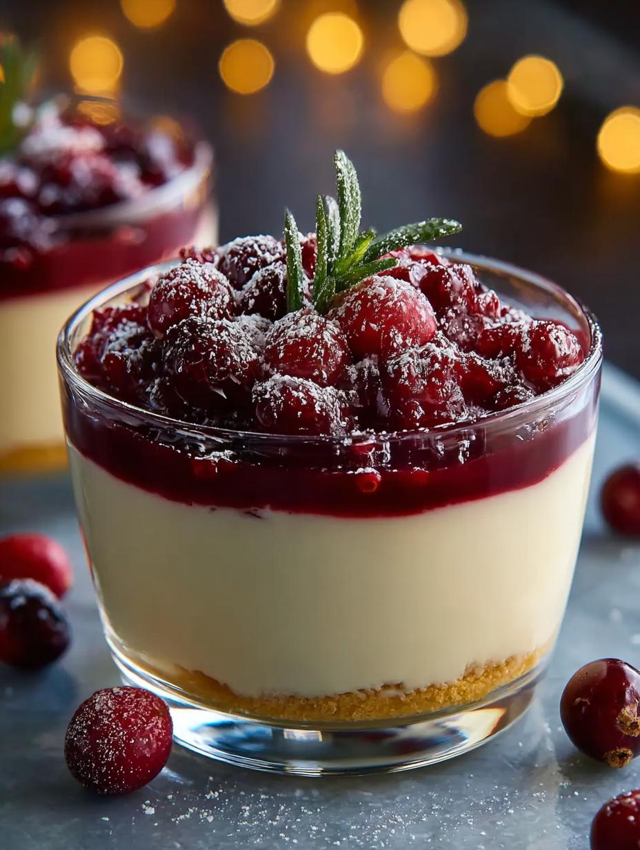 Eggnog Panna Cotta with Spiked Cranberry Sauce Delight - Eggnog Panna Cotta with - main visual representation