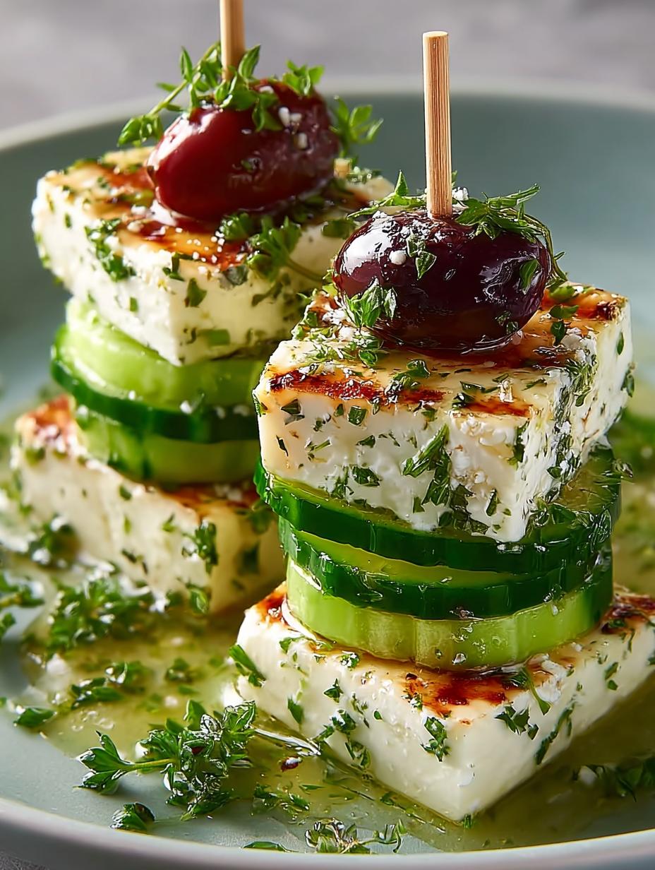 Delicious Feta Skewers with Cucumber for Summer - Feta Skewers with Cucumber - main visual representation